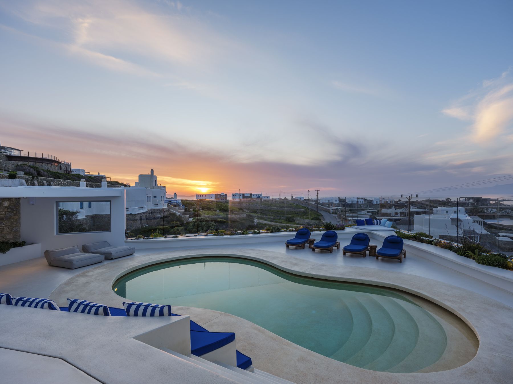 The pool at sunset