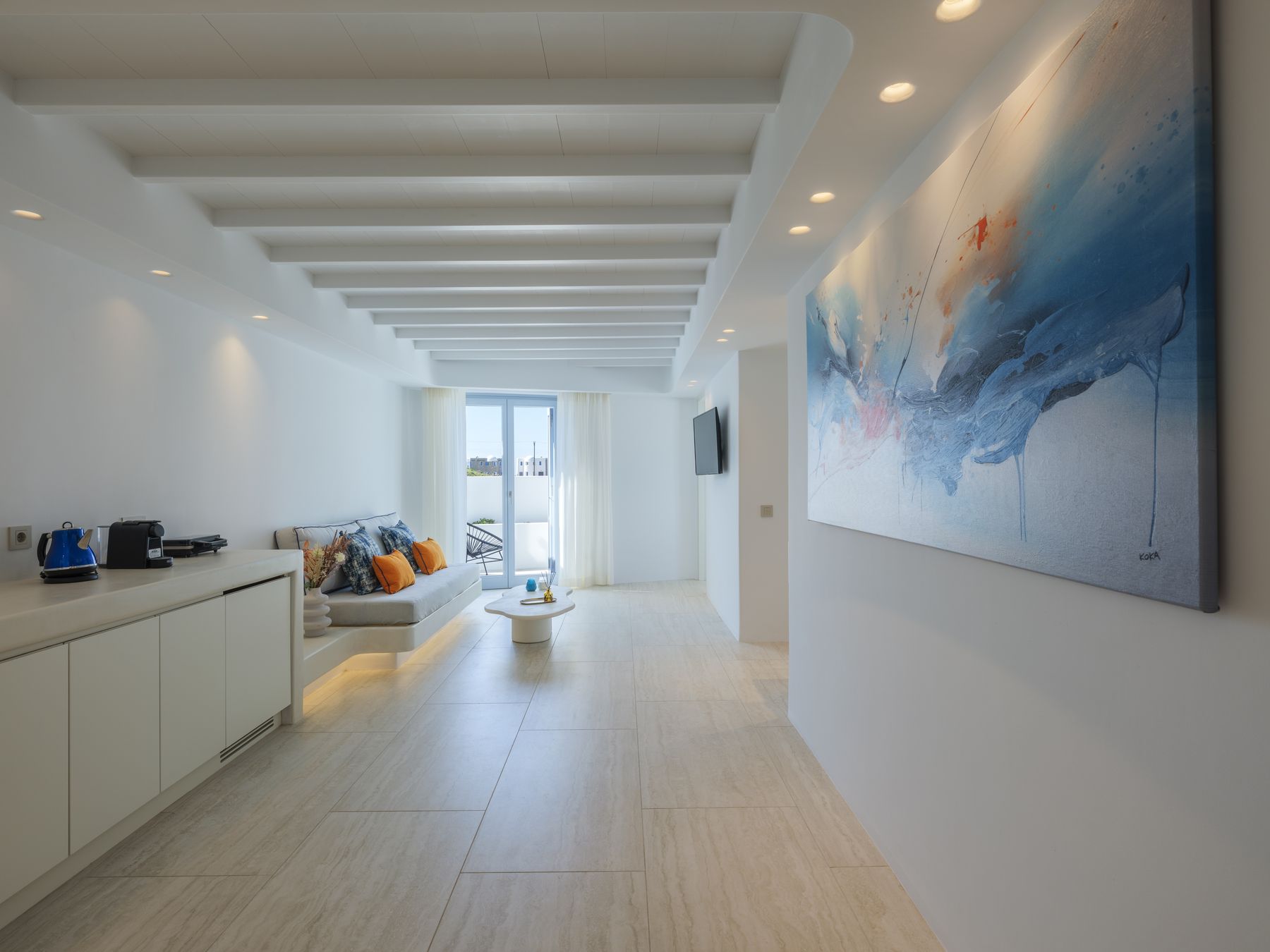 Suite 2 living room and kitchenette